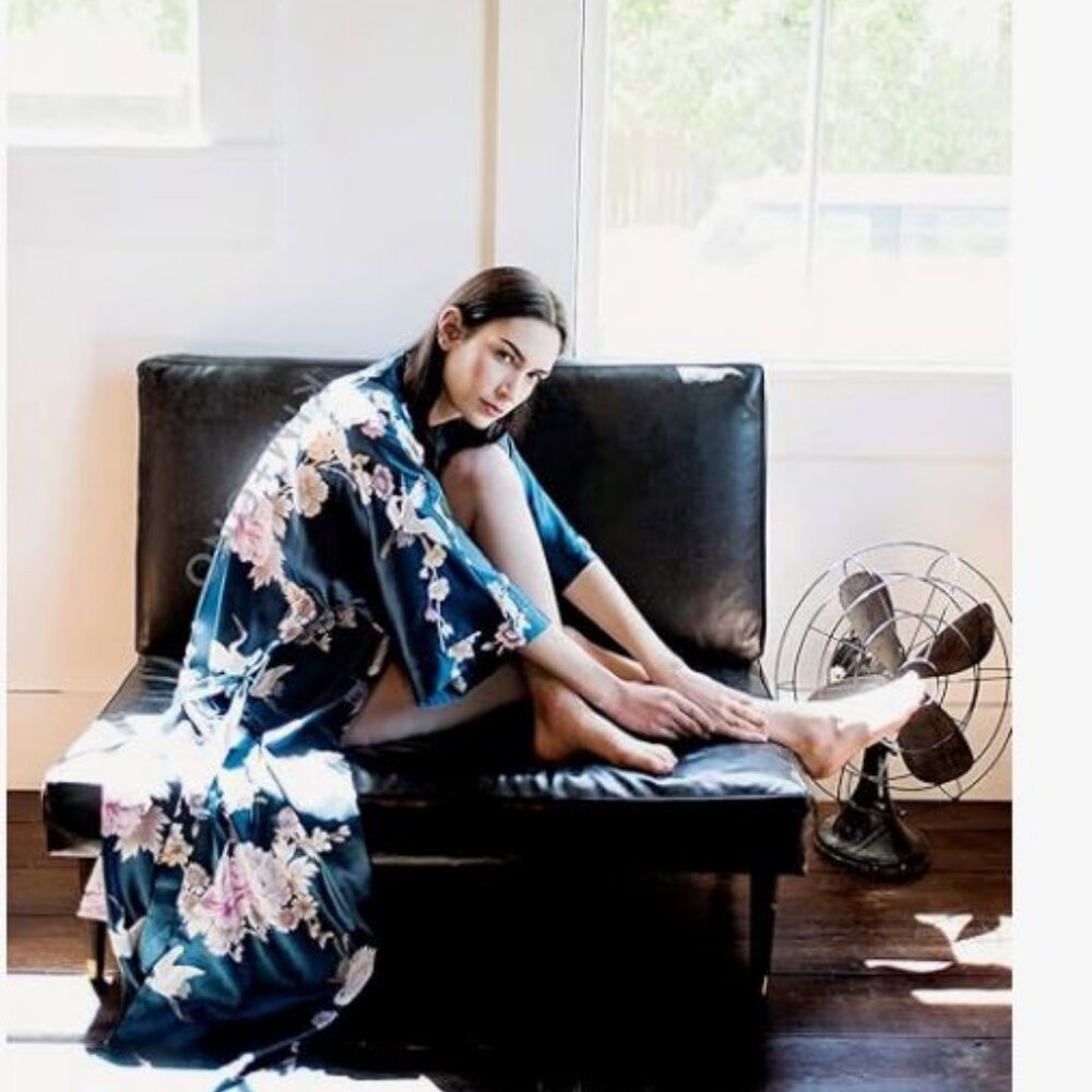 •SOLD• Long Kimono Satin Robe